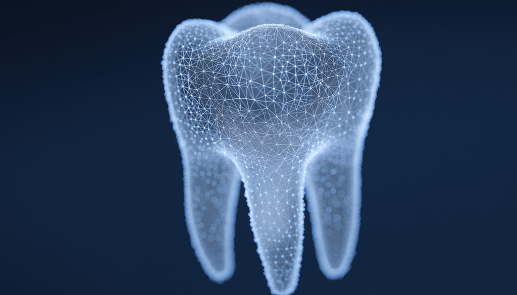 AI dentistry innovations: digital tools like intraoral scanners, 3D printing, tele dentistry, predictive diagnostics, robotics, automation, precision implantology, virtual planning, cloud, VR