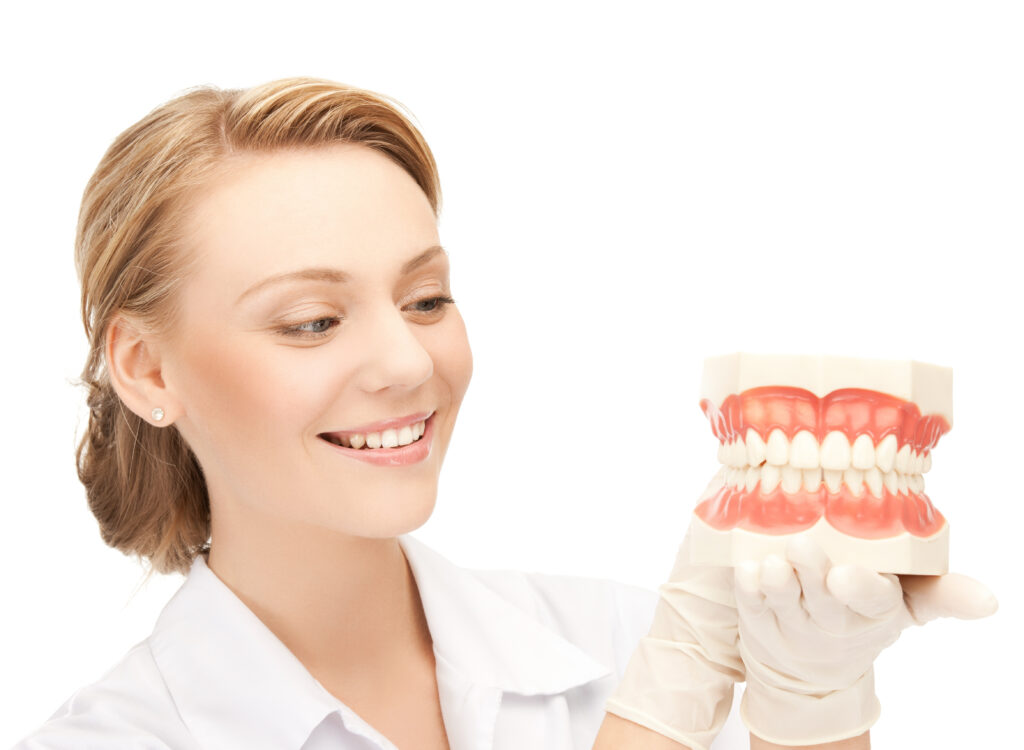 picture of attractive female doctor with big jaws..