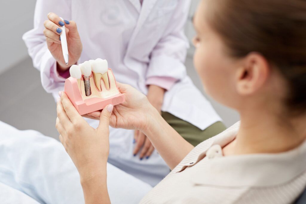 Dentist with patient